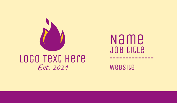 Purple Flame Resto Business Card Design Image Preview