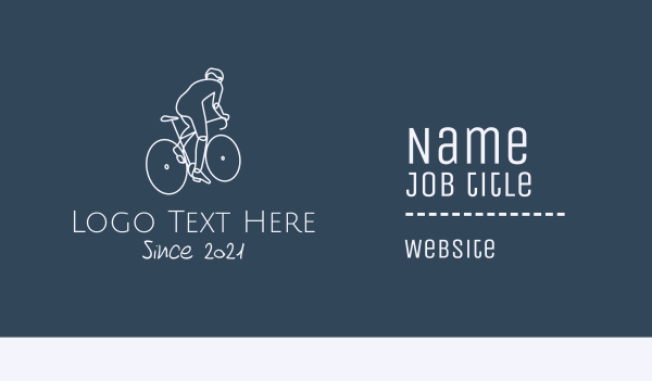 Monoline Cyclist Rider Business Card Design Image Preview