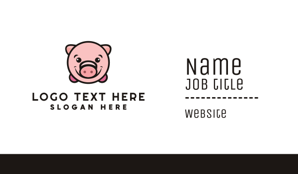 Pink Pig Business Card Design Image Preview