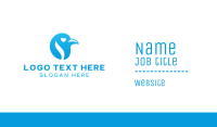 Blue Heart Bird Business Card Design