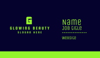 Tech Green Letter W Business Card Image Preview
