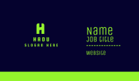 Tech Green Letter W Business Card Image Preview