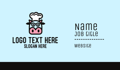 Glasses Cow Chef Business Card