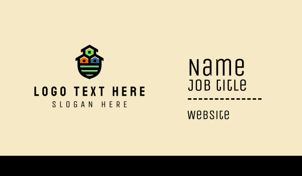 Shield House Neighborhood Business Card Design Image Preview