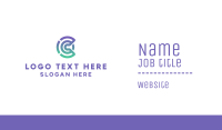 Tech Letter C Outline Business Card Design