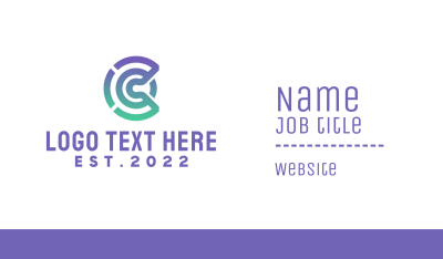 Tech Letter C Outline Business Card Image Preview