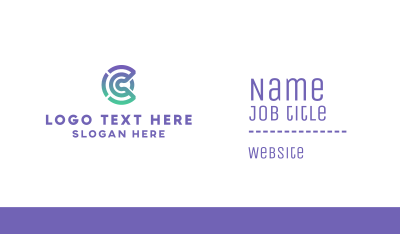 Tech Letter C Outline Business Card Image Preview