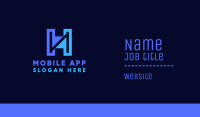 Modern Blue Letter H Business Card Image Preview