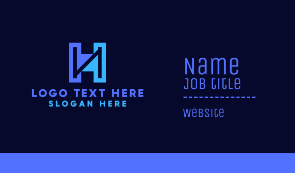 Modern Blue Letter H Business Card Design Image Preview