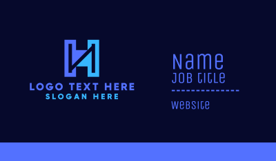 Modern Blue Letter H Business Card Image Preview