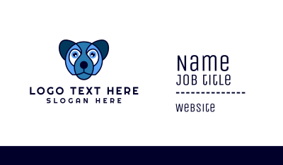 Blue Kids Dog Animal Mascot Business Card Image Preview