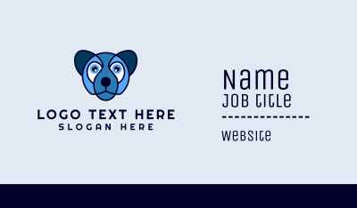 Blue Kids Dog Animal Mascot Business Card Image Preview