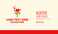 Modern Pixel Tulip Flower  Business Card Image Preview