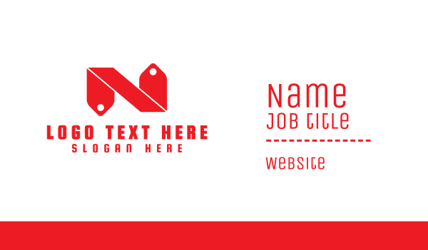 Red N Tag Business Card Design Image Preview