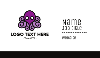 Purple Cute Octopus Business Card Image Preview