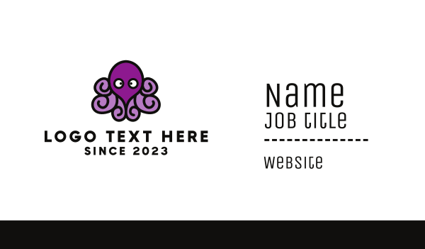 Purple Cute Octopus Business Card Design Image Preview