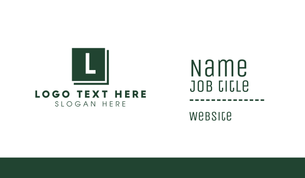 Business Green Lettermark Business Card Design Image Preview