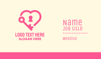Pink Keyhole Heart  Business Card Image Preview
