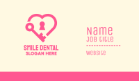 Pink Keyhole Heart  Business Card Image Preview