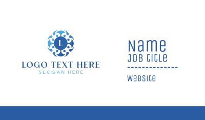 Blue Wreath Lettermark Business Card Image Preview