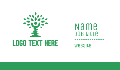 Green Tree Person Business Card