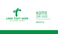 Green Script T Business Card Image Preview