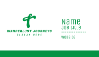 Green Script T Business Card Image Preview