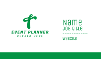 Green Script T Business Card Image Preview