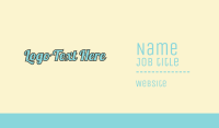 Vintage Blue Wordmark Text Business Card Image Preview