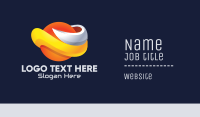 3D Orange Planet Business Card Image Preview
