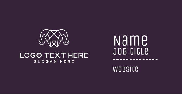 Polygon Goat Outline Business Card Design Image Preview