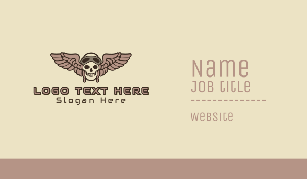 Esports Gaming Skeleton Pilot Wing Business Card Design Image Preview