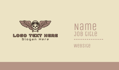 Esports Gaming Skeleton Pilot Wing Business Card Image Preview