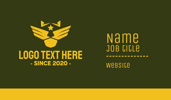 Military Pilot Golden Wings Business Card Design Image Preview