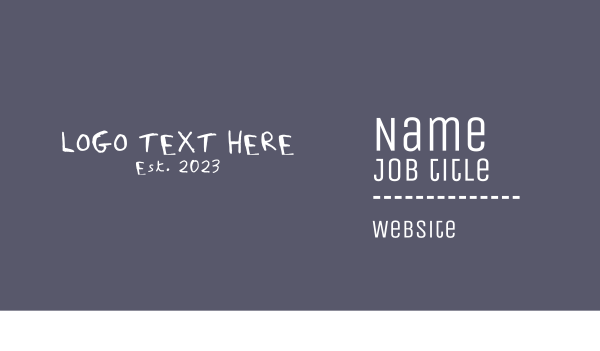 Handwritten Text Business Card Design Image Preview