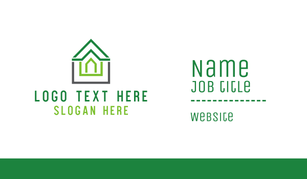 Green Roof Outline Business Card Design Image Preview