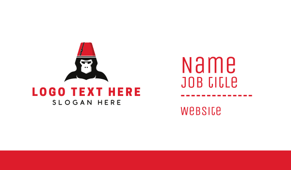 Turkish Hat Monkey Business Card Design Image Preview