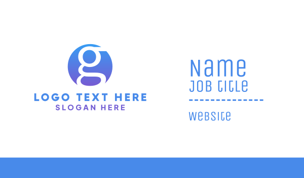 Blue Round G Business Card Design Image Preview