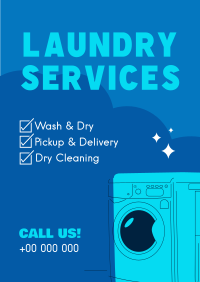 Laundry Services List Poster Design