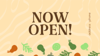 Now Open Vegan Restaurant Facebook Event Cover Design