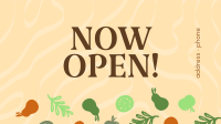 Now Open Vegan Restaurant Facebook Event Cover Image Preview