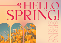 Retro Welcome Spring Postcard Design