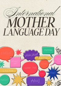 Modern Nostalgia International Mother Language Day Flyer Design