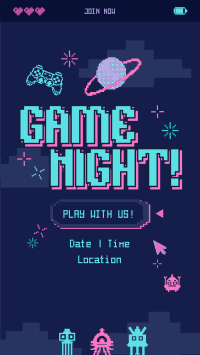 Pixelated Game Night YouTube Short Design