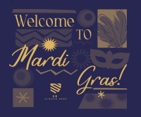 Mardi Gras Mask Welcome Facebook Post Image Preview