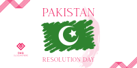 Pakistan Day Brush Flag Twitter Post Image Preview