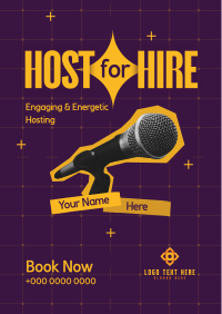 Event Host For Hire Poster Design