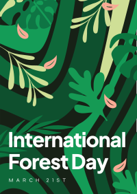 Abstract Forest Day Flyer Design