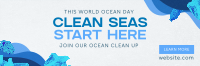 Ocean Day Clean Up Drive Twitter Header Image Preview