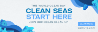 Ocean Day Clean Up Drive Twitter Header Design